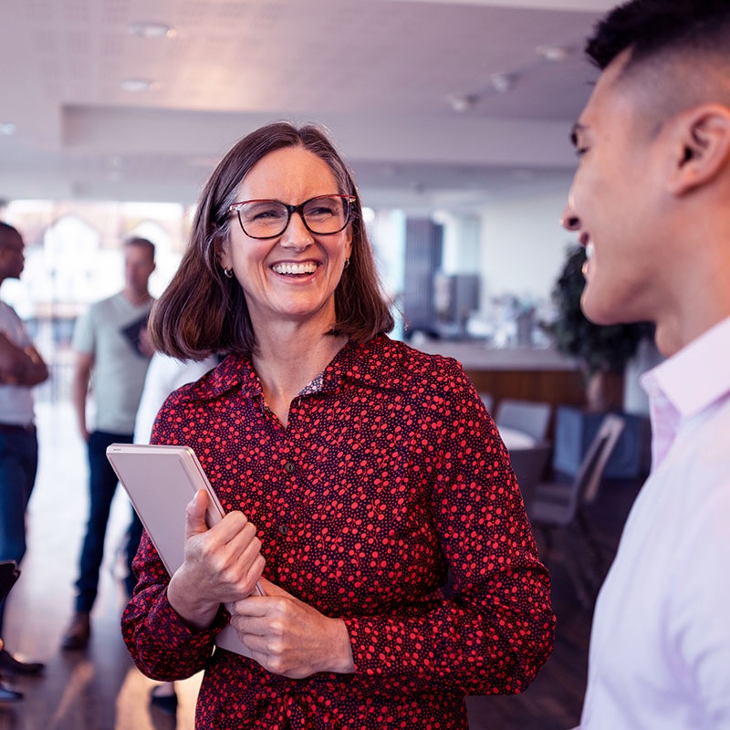 Woman conducting a HR audit